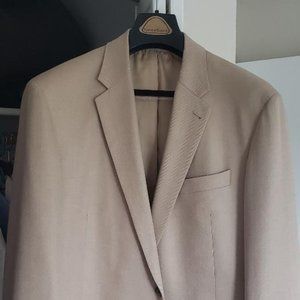Pinto Ranch Sport Coat Tan Herringbone Silk/Camel Hair Sport Coat. 46R
